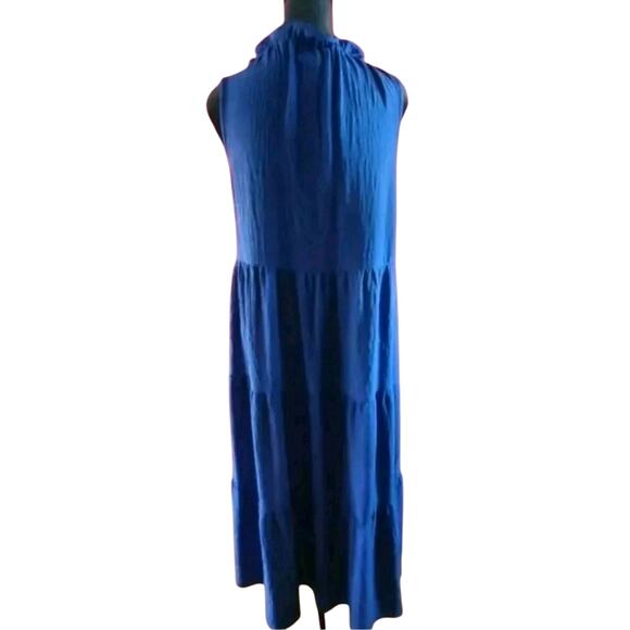 Max Studio Cobalt Sleeveless Tiered Shirt Dress Size 1X Boho Lagenlook - Picture 6 of 9